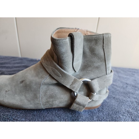 Isabel Marant Suede Etoile Moto Boots Size 38 / US 7.5 Olive Green - Picture 14 of 16